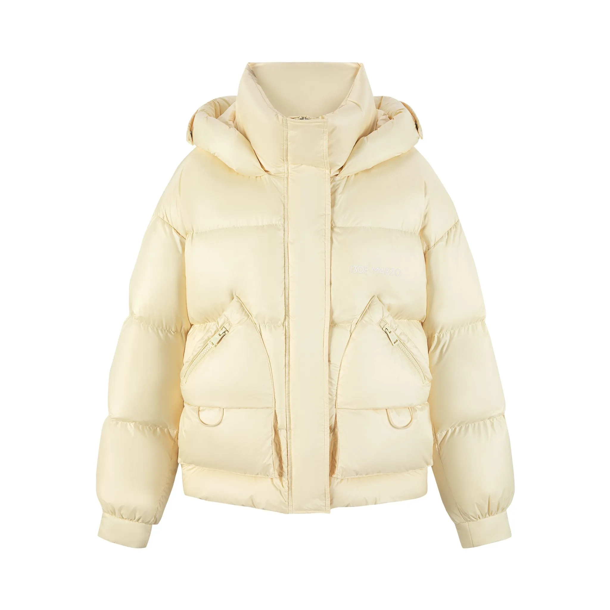 Bear Embossment Down Jacket In Yellow