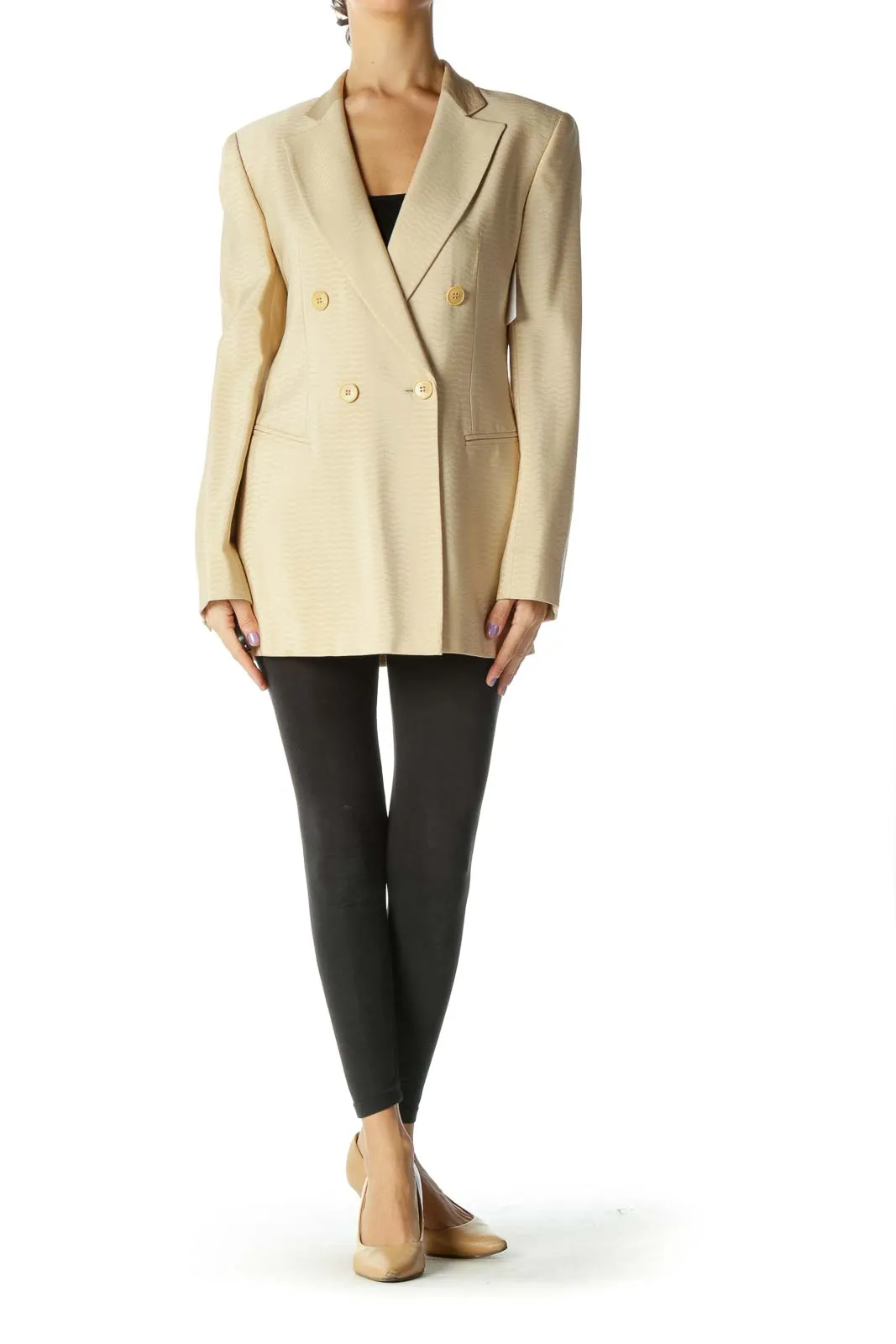 Beige Long Blazer