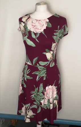 BNWT Dorothy Perkins Purple Floral Boxpleat Dress Size 12