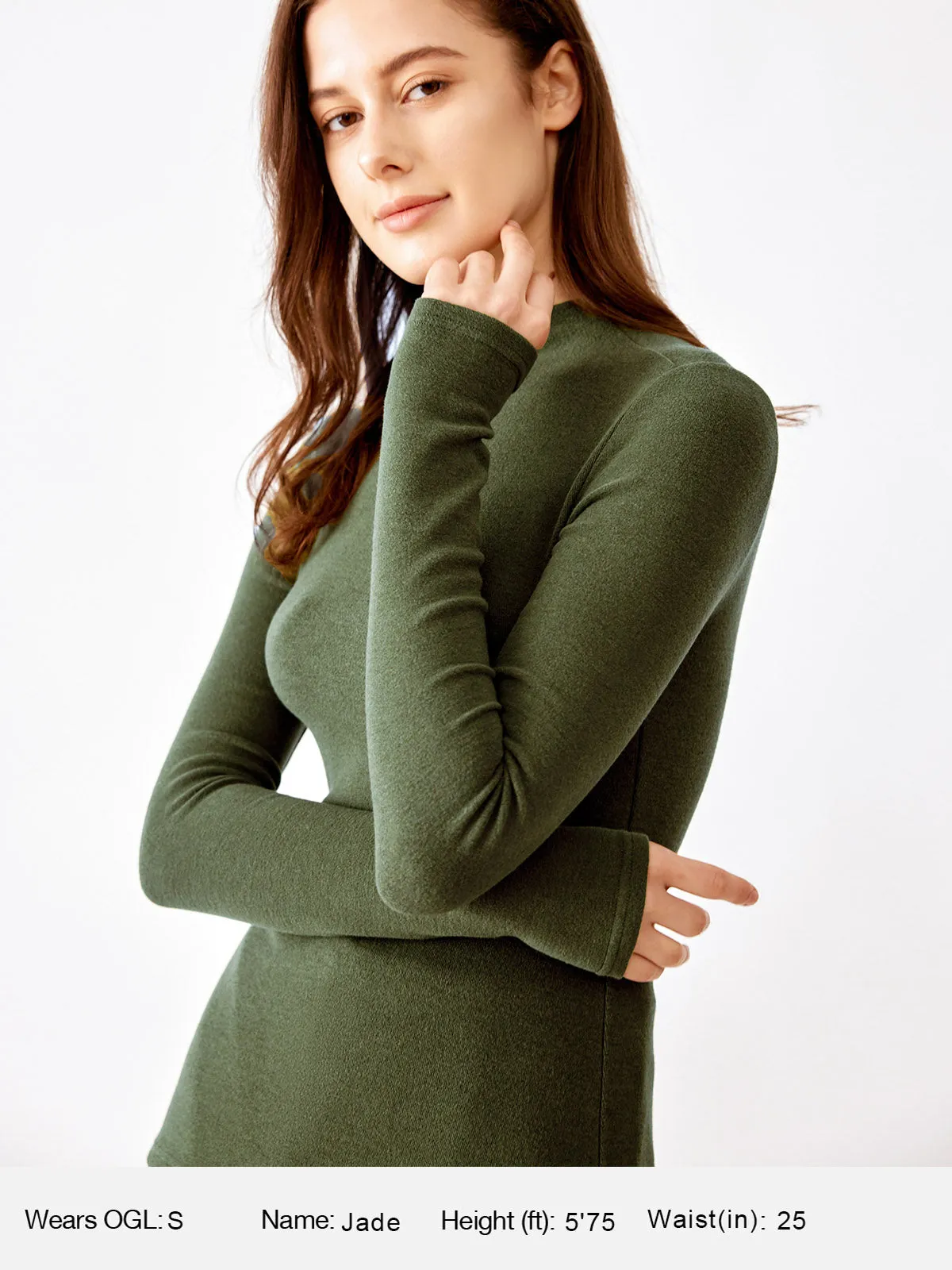 Brushed Mock Neck Top-Hip Length