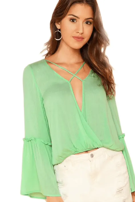 GEORGIE'S GREEN BOHO BLOUSE