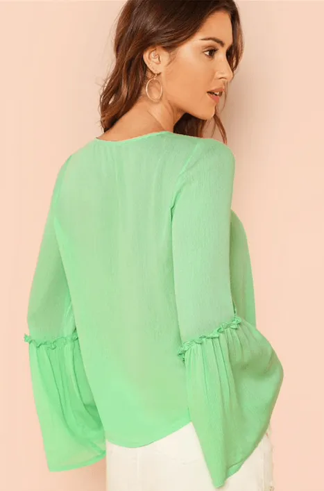 GEORGIE'S GREEN BOHO BLOUSE