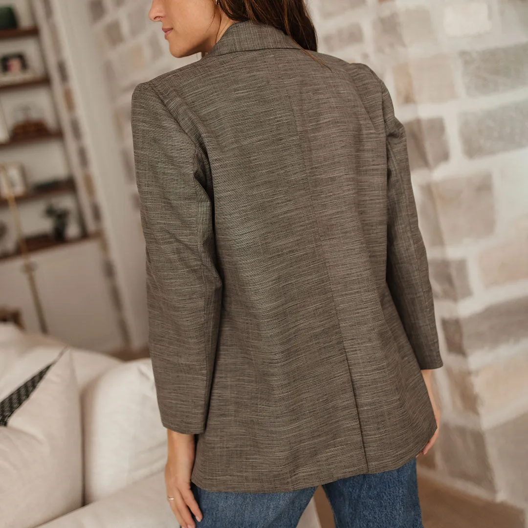 Graphite Woven Blazer