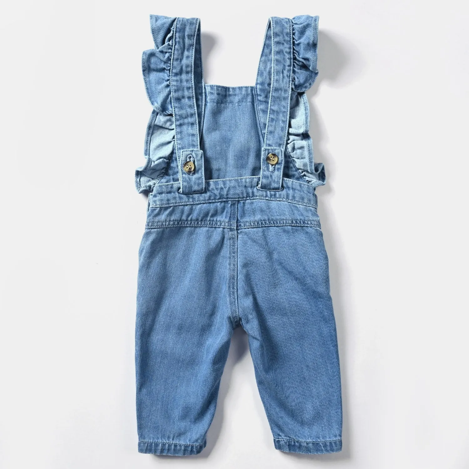 Infant Girls Denim rigid Dangri Happy-LT.Blue