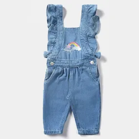 Infant Girls Denim rigid Dangri Happy-LT.Blue