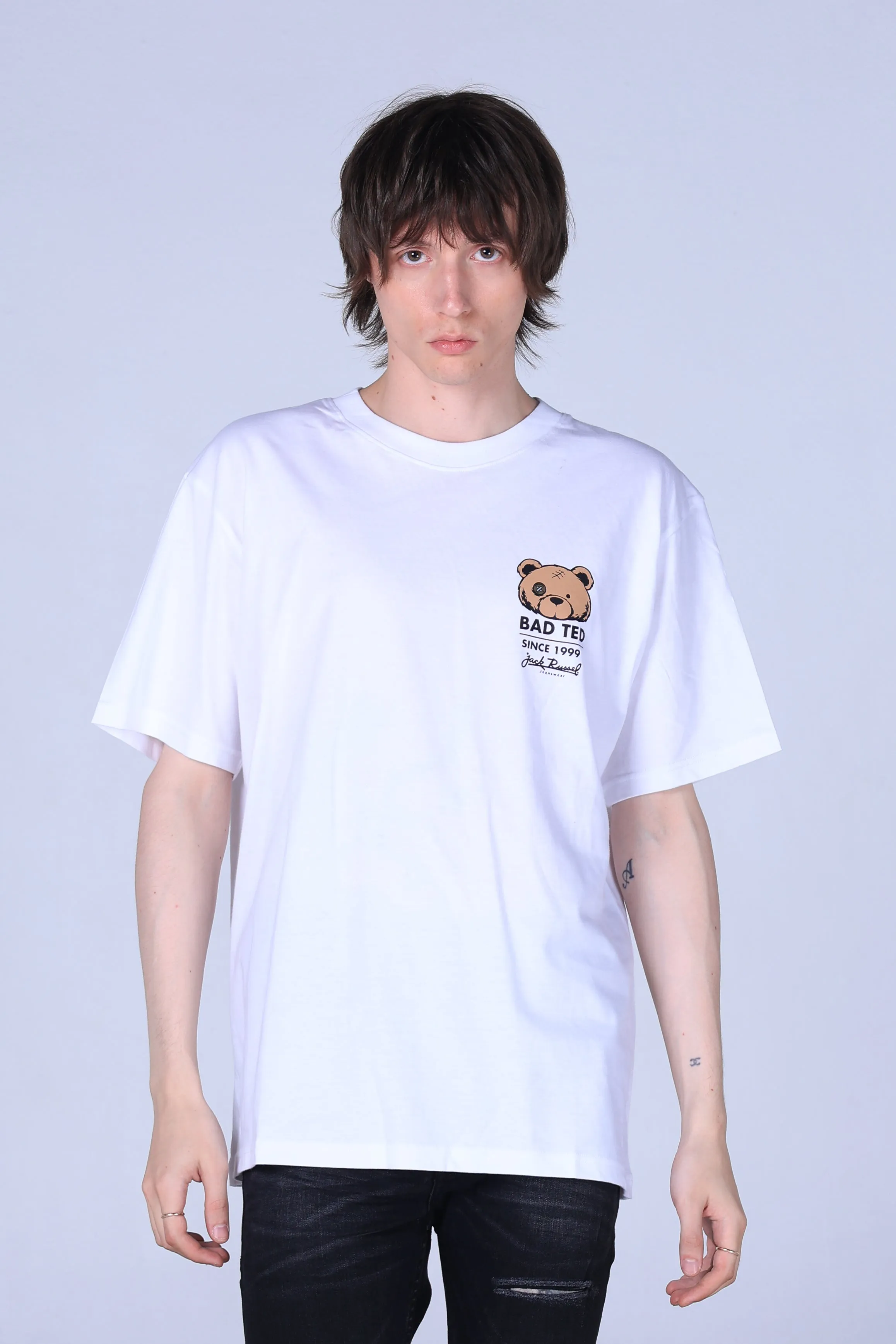 Jack Russel - Men T-Shirts - Klassik TJ-OZ13/WH Oversized Bad Ted White