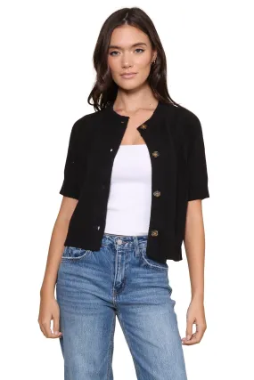 Kate Short Sleeve Button Front Cardigan