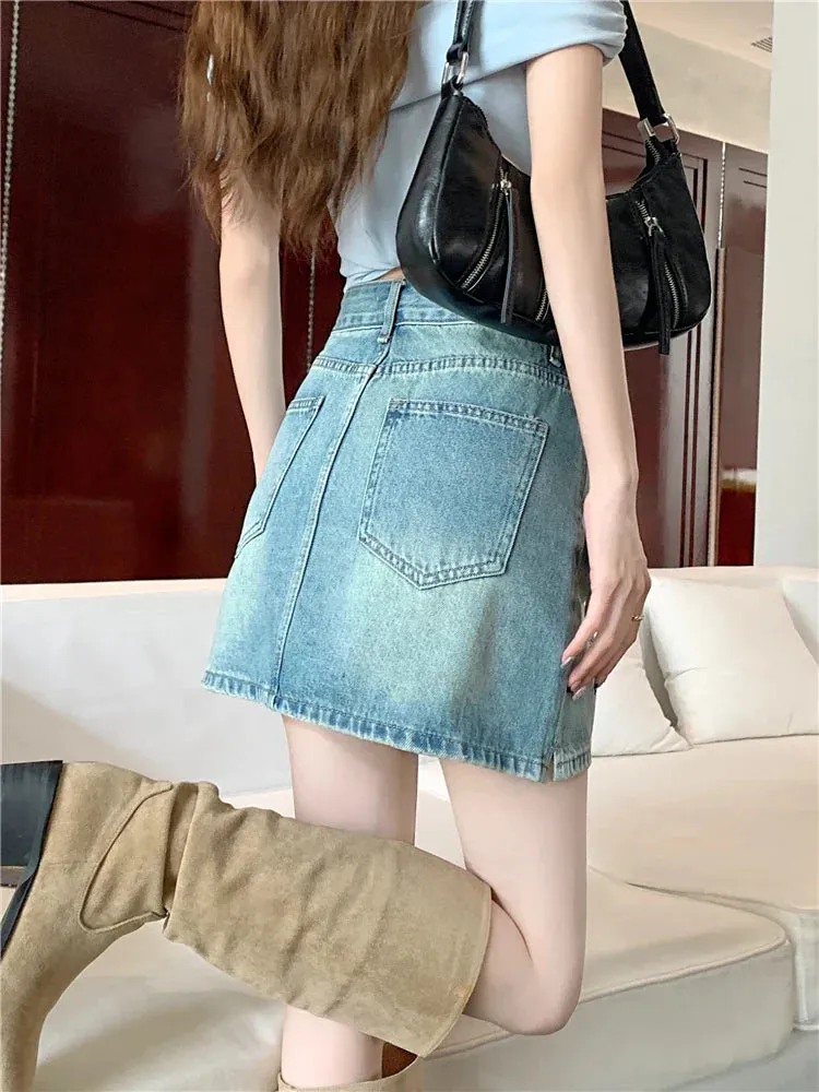 Korean Style Streetwear Mini Skirt with Embroidered Bow