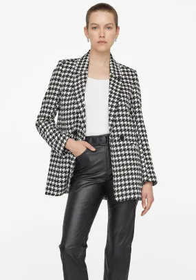 MADELEINE BLAZER BLACK AND WHITE HOUNDSTOOTH