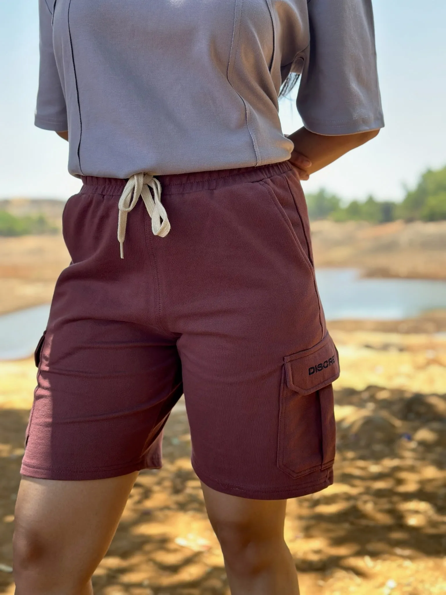 Maroon Cargo Shorts