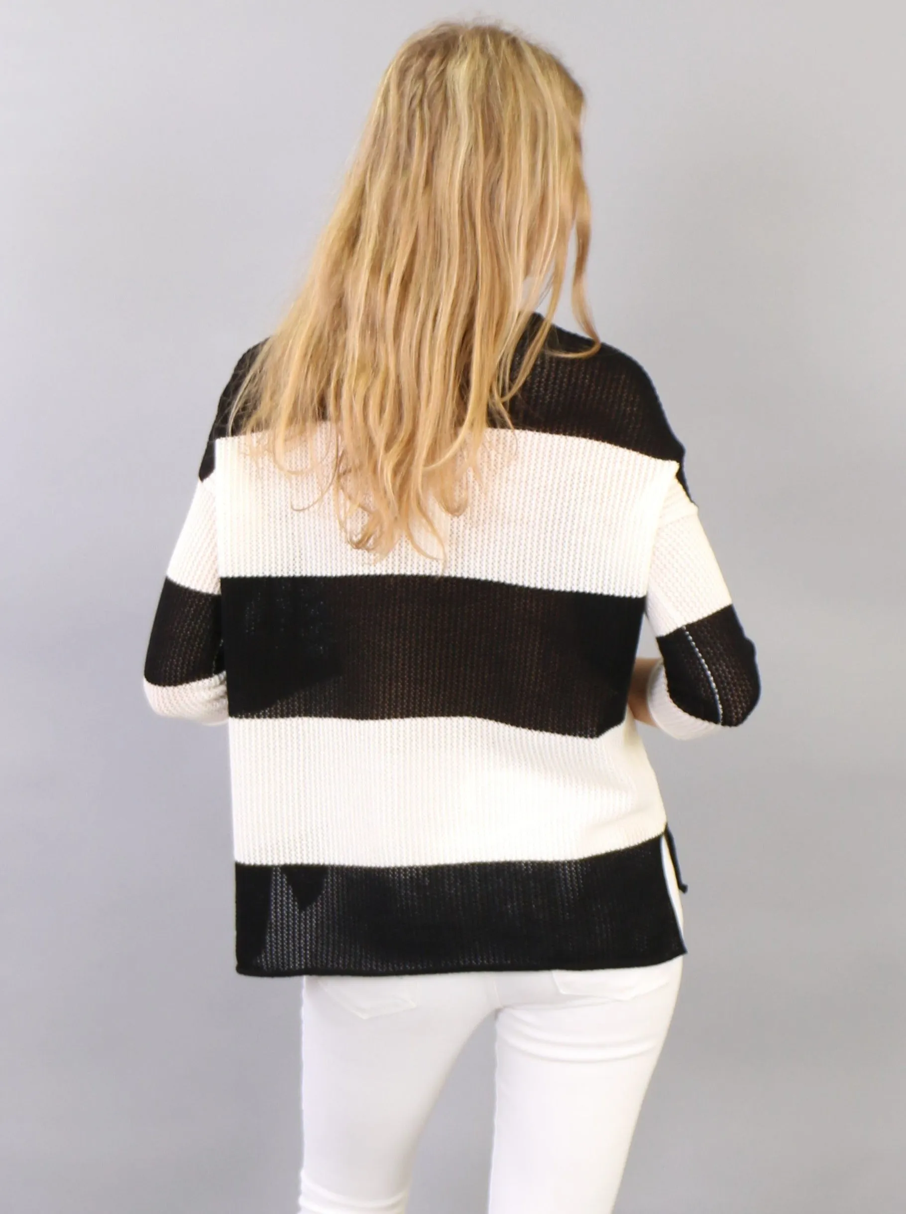 Mesh Striped Pullover