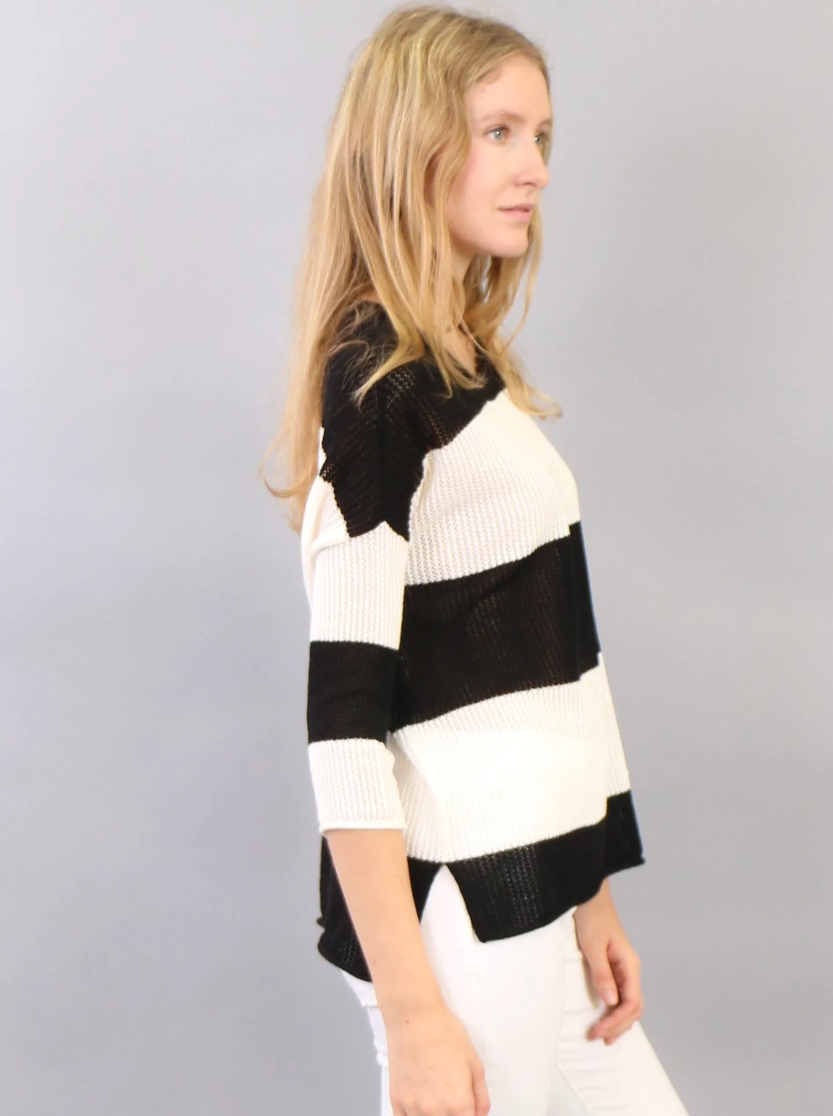 Mesh Striped Pullover