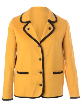 Mustard Blazer With Black Trim