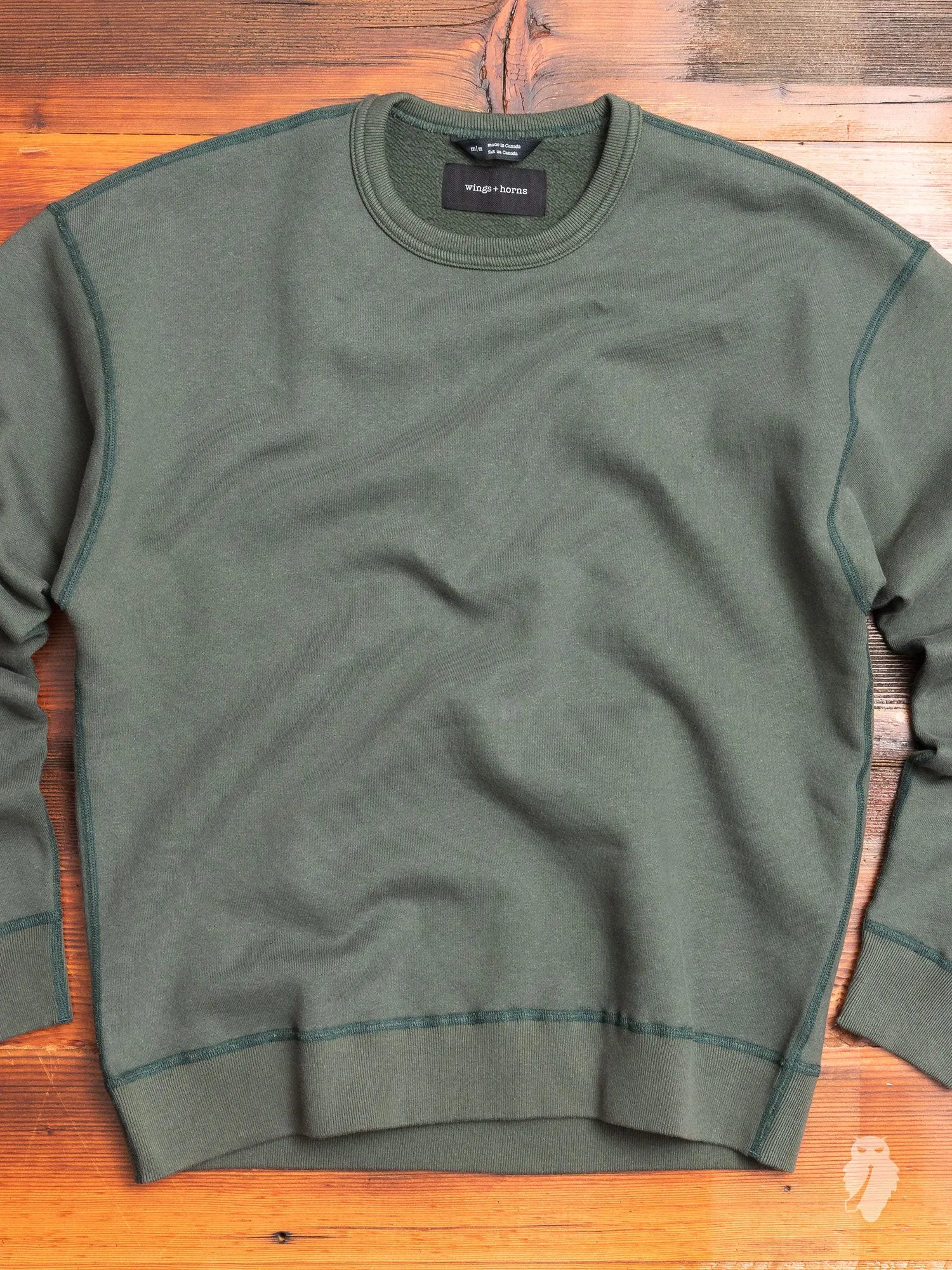 Relaxed Fleece Crewneck Sweater in Pine