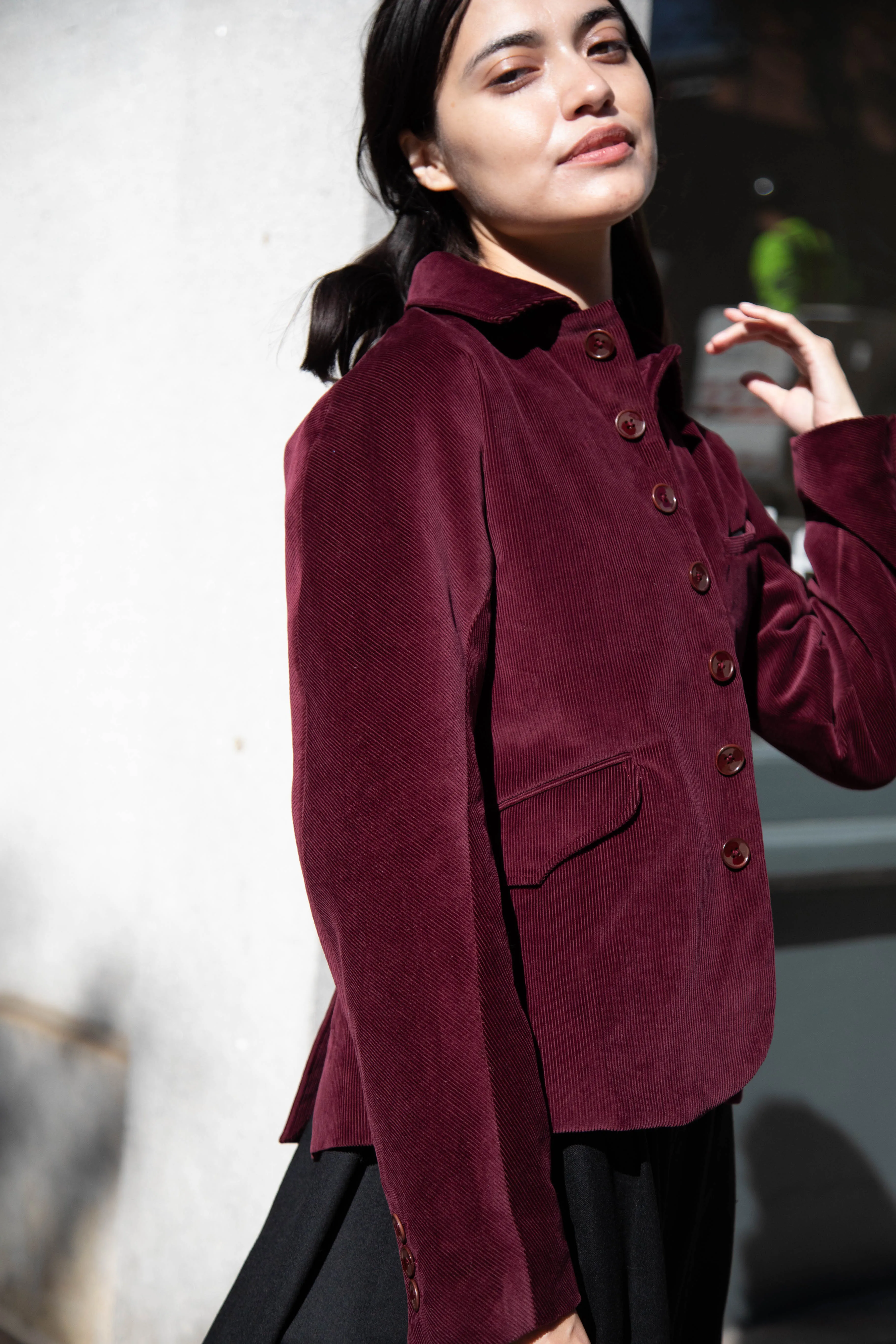 Seventyfive | Student Jacket in Plum Corduroy