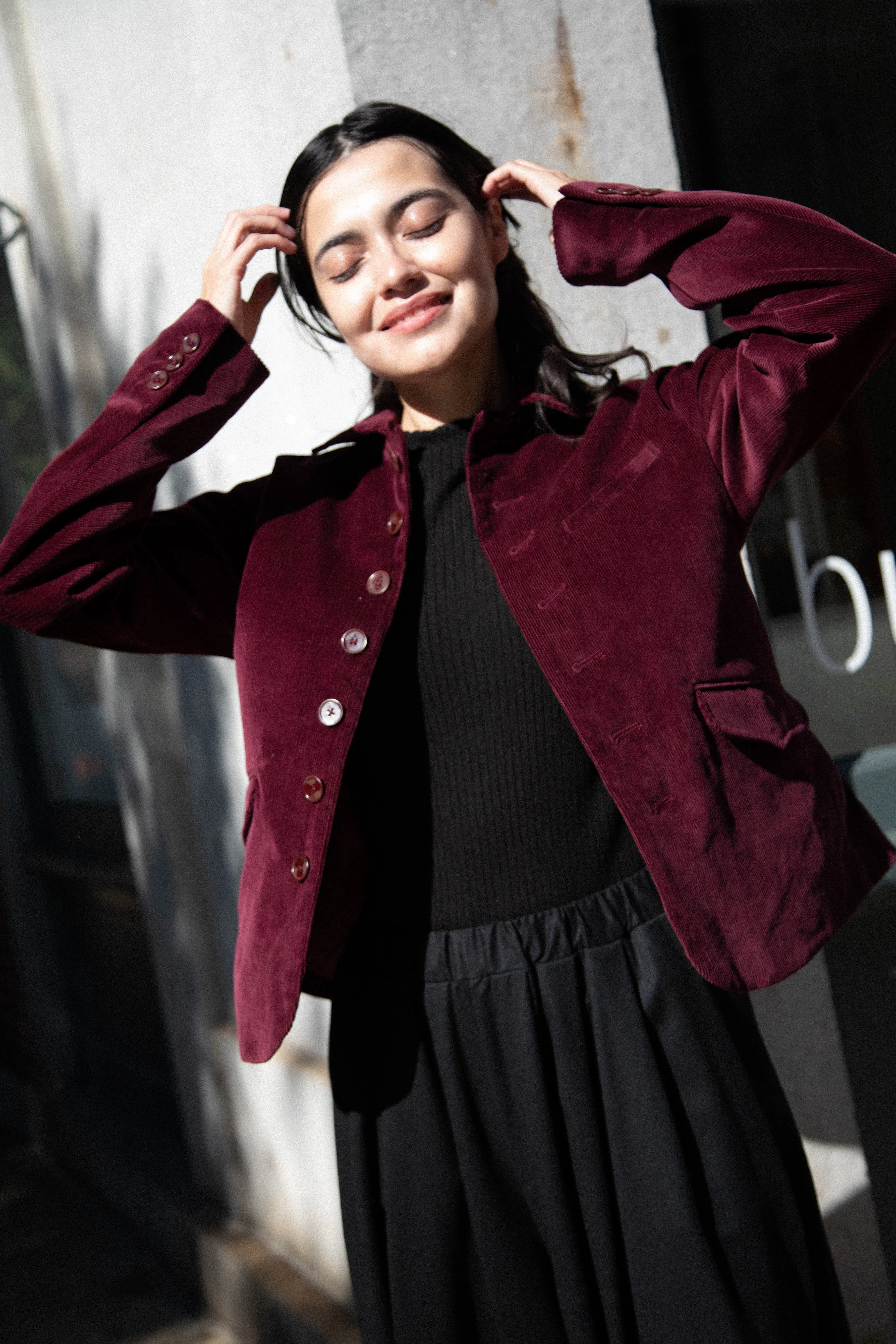 Seventyfive | Student Jacket in Plum Corduroy