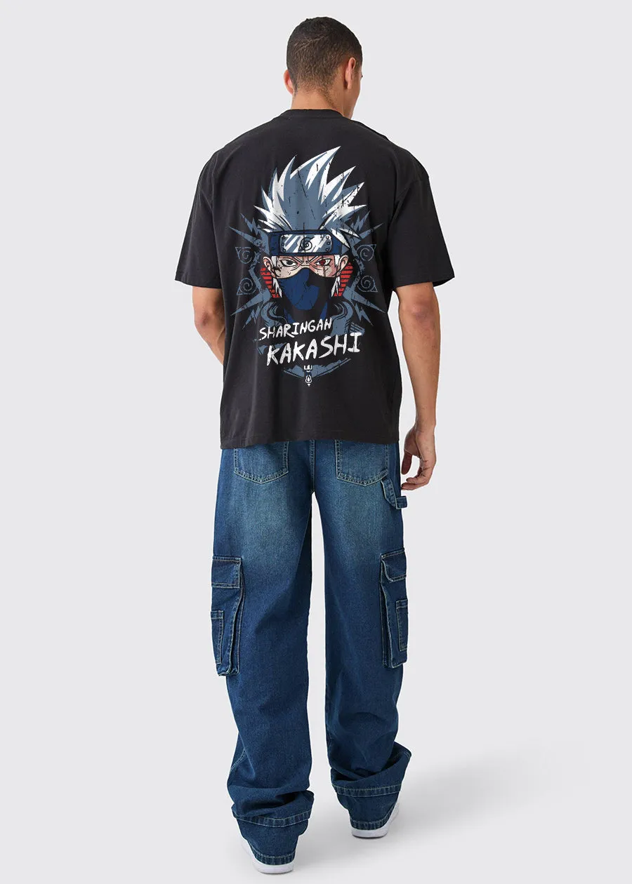 Sharingan Kakashi Men Oversized Printed T-Shirt