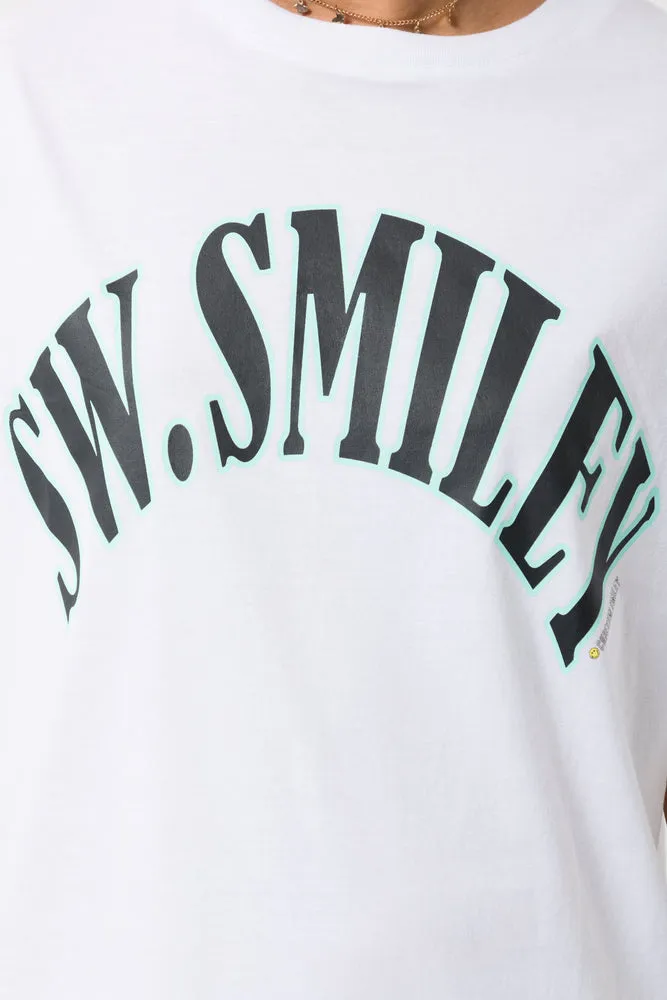 Smiley Oversized T-Shirt White