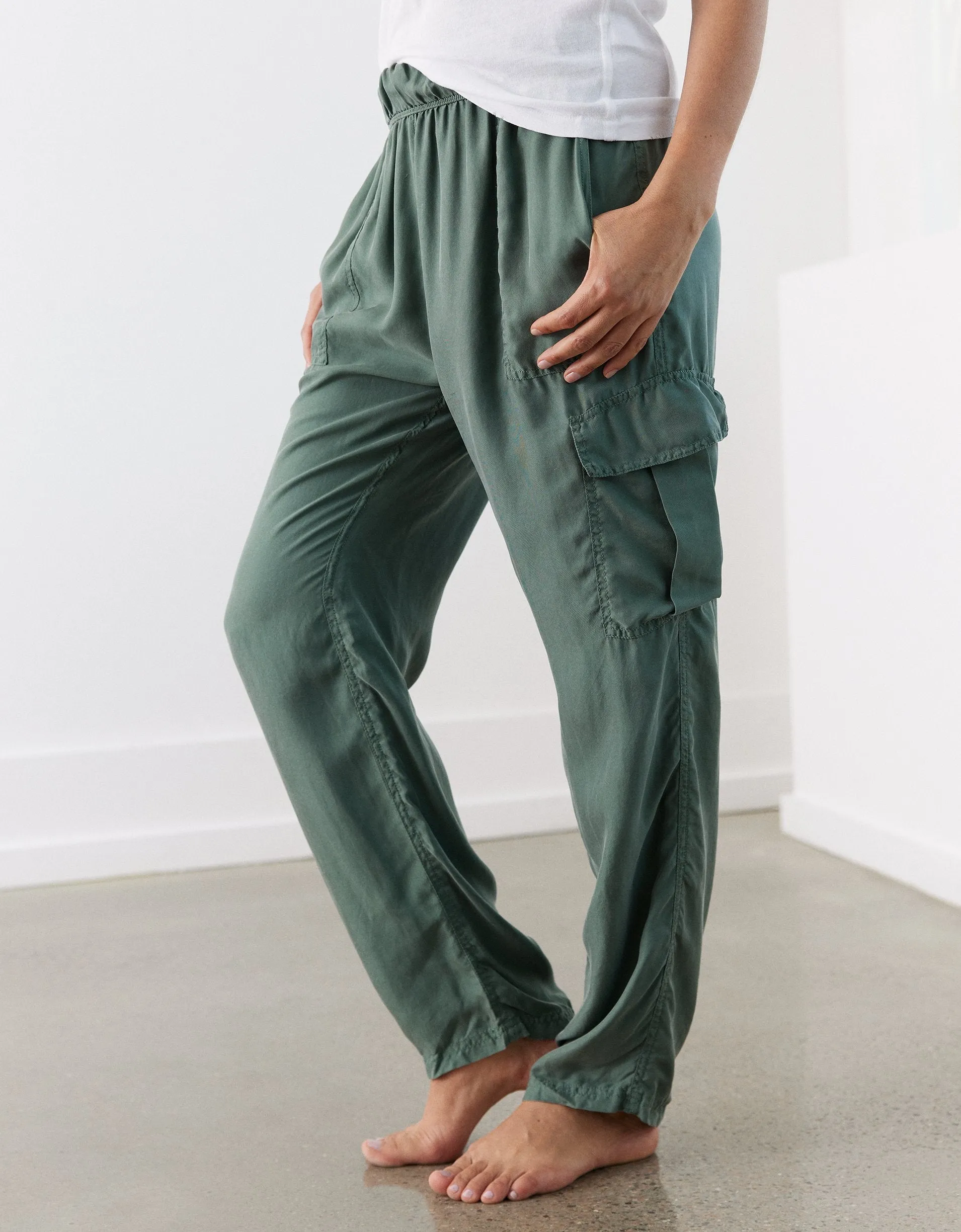 unsubscribed washable silk cargo pant