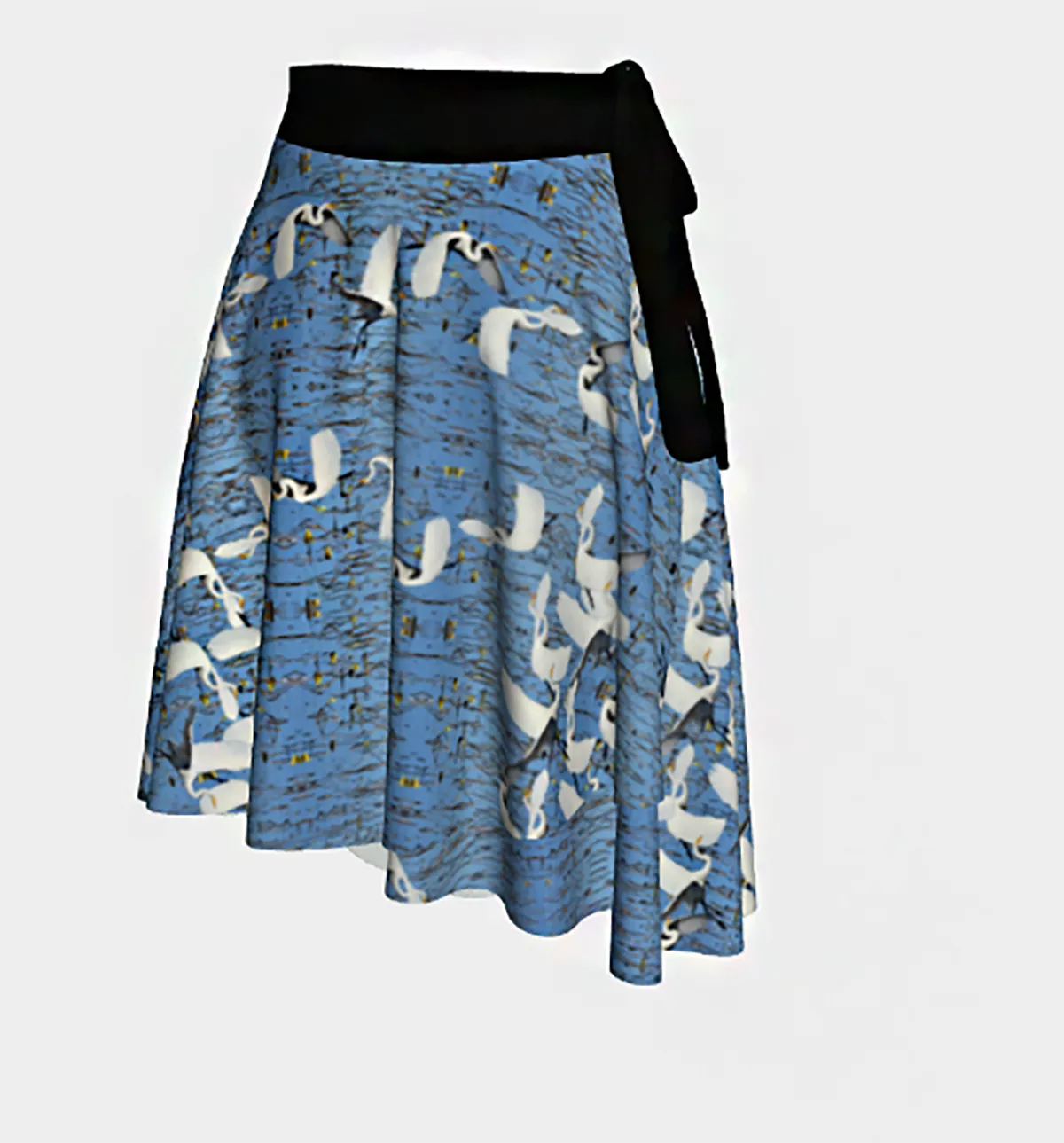 White Egret Landing Wrap Skirt