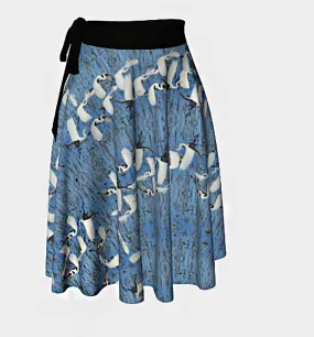 White Egret Landing Wrap Skirt